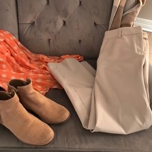 Express Tan Columnist Pants Ankle Mid Rise 6R